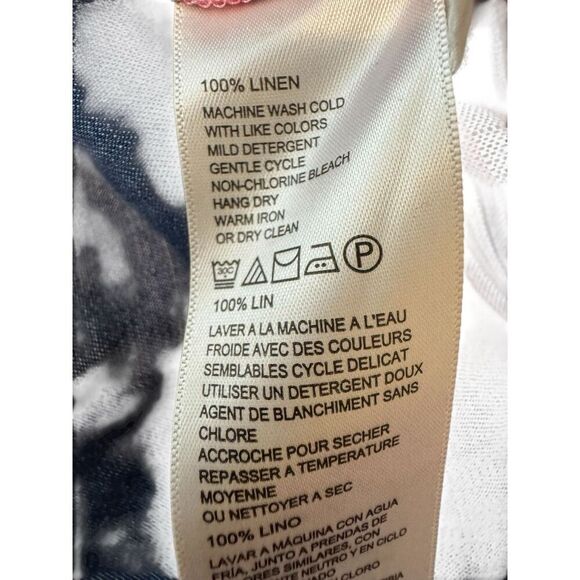 Tommy Bahama Dress Womens Pink Linen Striped Pocketed Raw Hem S/P - Picture 5 of 5